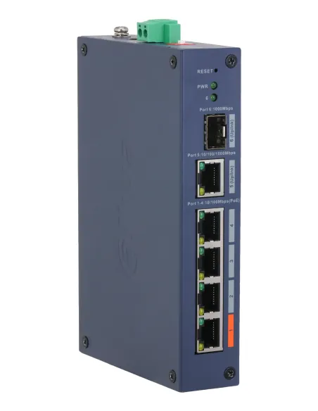 Dahua Technology CHS4106-4ET-60 switch Gestionado L2 Fast Ethernet (10 100) Energía sobre Ethernet (PoE) Escritorio Azul