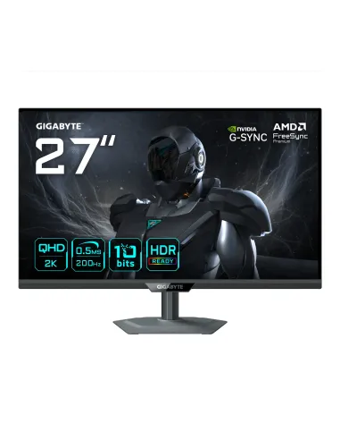 GIGABYTE G27Q20 Monitor Gaming 27” QHD - 2560 x 1440, 200Hz, 0.5ms, Compatible con G-Sync, FreeSync Premium, HDR10, HDMI 2.0,