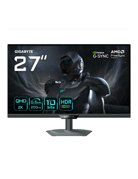 GIGABYTE G27Q20 Monitor Gaming 27” QHD - 2560 x 1440, 200Hz, 0.5ms, Compatible con G-Sync, FreeSync Premium, HDR10, HDMI 2.0,