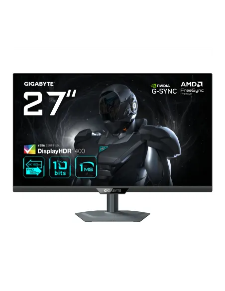 GIGABYTE G27U Monitor de juego 27” 4K UHD - Modo dual (4K 160Hz o FHD 320Hz), 3840 x 2160, 1ms, 350 cd m², FreeSync Premium,