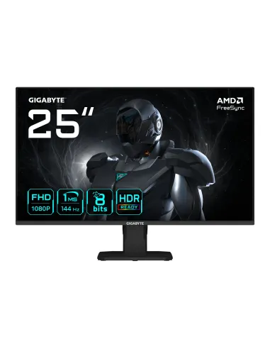 GIGABYTE GS25F14 Monitor Gaming FHD de 25” - 1920 x 1080, 144Hz, 1ms, 300 cd m², Display HDR 10, HDMI 2.0, DisplayPort 1.2