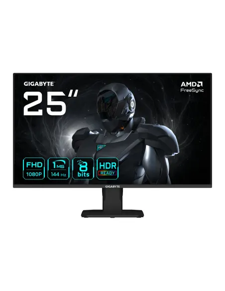 GIGABYTE GS25F14 Monitor Gaming FHD de 25” - 1920 x 1080, 144Hz, 1ms, 300 cd m², Display HDR 10, HDMI 2.0, DisplayPort 1.2
