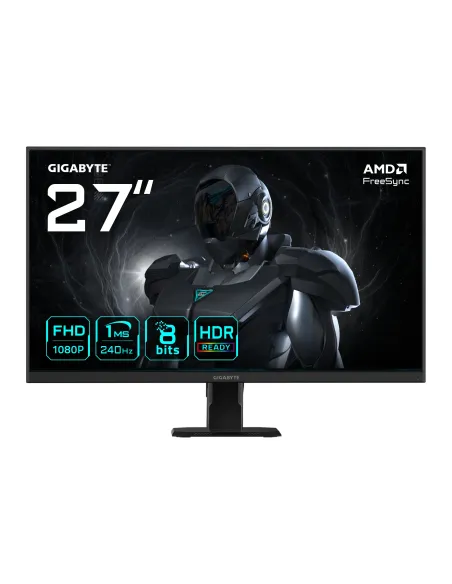 GIGABYTE GS27F2 27" Monitor de Juego FHD - 1920 x 1080, 240Hz, 1ms, 300 cd m², FreeSync, HDR Ready, HDMI 2.0, Displayport 1.4