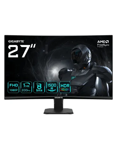 GIGABYTE GS27FCA Monitor gaming curvo 27" FHD - 1920 x 1080, 200Hz, 1ms, 250 cd m², FreeSync Premium, HDR Ready, HDMI 2.0,