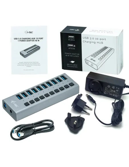 i-tec USB 3.0 Charging HUB 10 port + Power Adapter 48 W