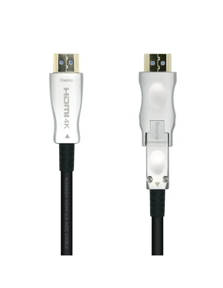 AISENS Cable HDMI V2.0 AOC Desmontable Premium Alta Velocidad   HEC 4k@60Hz 4 4 4 18Gbps, A M-D A M, Negro, 30m
