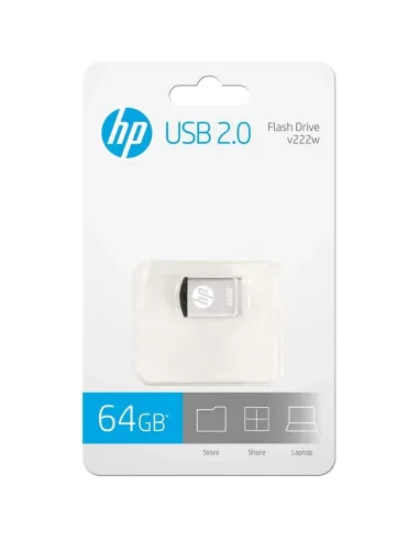 Memoria usb 2.0 hp v222w 64gb plata