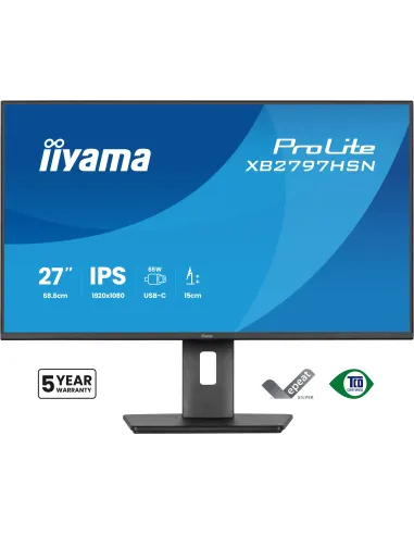 iiyama ProLite XB2797HSN-B1 pantalla para PC 68,6 cm (27") 1920 x 1080 Pixeles Full HD LCD Negro