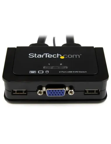 StarTech.com Switch Conmutador KVM de Cable con 2 Puertos VGA USB Alimentado por USB con Interruptor Remoto
