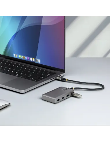 StarTech.com Hub USB de 4 Puertos USBA - USB 3.0 de 5Gbps - Alimentado por el Bus - Concentrador USB-C de 4 Puertos USB-A con