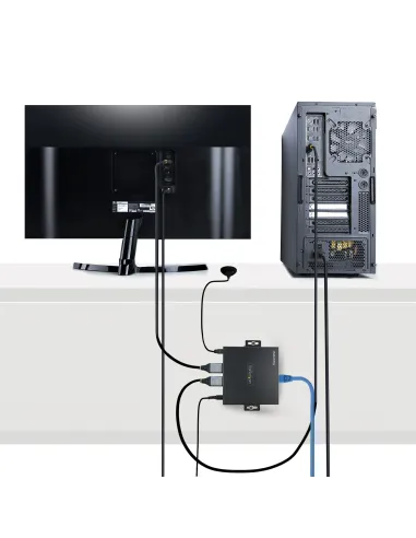 StarTech.com Extensor Alargador HDMI 4K por Cable CAT5 CAT6 Ethernet - Extensor de Vídeo 4K 60Hz HDR hasta 70m - Salida de