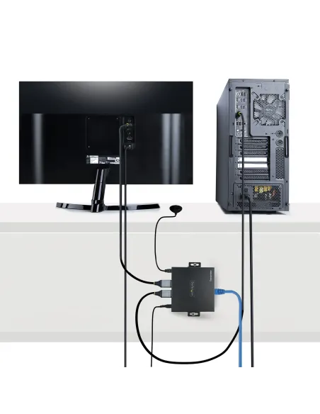 StarTech.com Extensor Alargador HDMI 4K por Cable CAT5 CAT6 Ethernet - Extensor de Vídeo 4K 60Hz HDR hasta 70m - Salida de