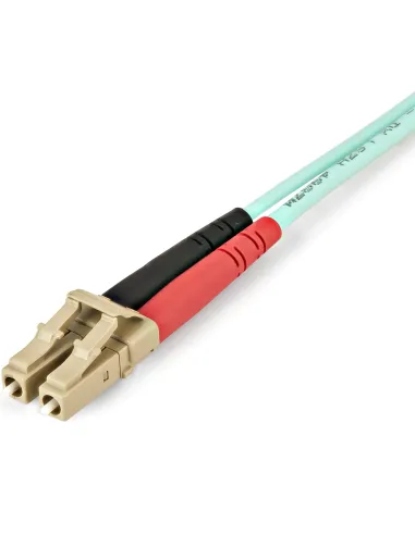 StarTech.com Cable de 1m de Fibra Óptica Multimodo LC UPC a LC UPC OM4 - 50 125µm - Fibra LOMMF VCSEL - Redes de 100G - Cable