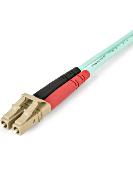 StarTech.com Cable de 1m de Fibra Óptica Multimodo LC UPC a LC UPC OM4 - 50 125µm - Fibra LOMMF VCSEL - Redes de 100G - Cable
