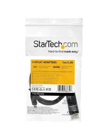 StarTech.com Cable de 1m USB C a DisplayPort 1.2 de 4K a 60Hz - Cable Adaptador de Vídeo Bidireccional DP a USB-C o USB-C a DP