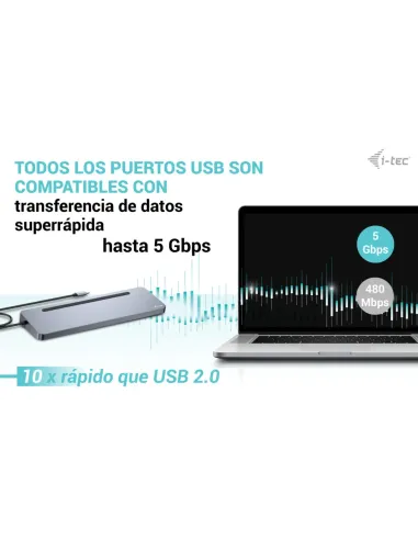 i-tec USB-C Metal Ergonomic 3x 4K Display Docking Station with Power Delivery 100 W + Universal Charger 100 W