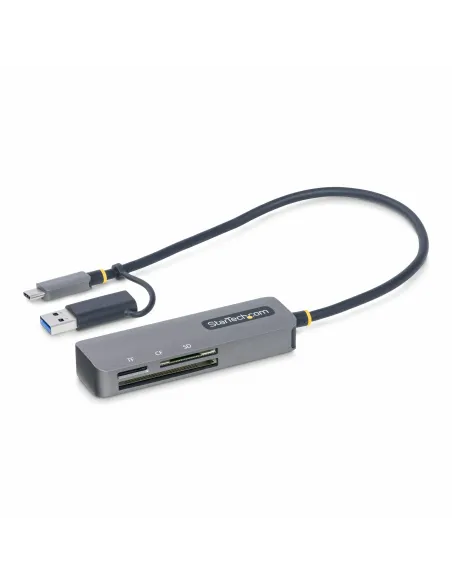 StarTech.com Lector USB 3.0 de Tarjetas de Memoria Flash SD CompactFlash y microSD - Grabador USB-C de Tarjetas de Memoria -