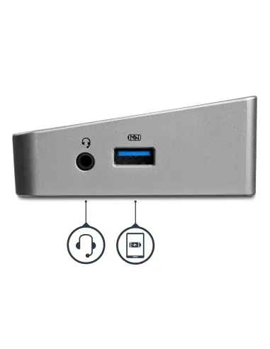 StarTech.com Docking Station USB 3.0 2x DisplayPort y HDMI 4K para 3 Monitores - Hub 5x USB-A (1x Fast Charge) - Audio de 3,5mm