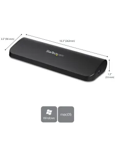 StarTech.com Docking Station USB 3.0 de 2 Monitores para Portátil - HDMI DVI VGA - Hub Ladrón 3x USB-A - GbE - Audio - 2