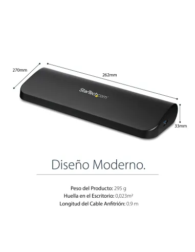 StarTech.com Docking Station USB 3.0 de 2 Monitores para Portátil - HDMI DVI VGA - Hub Ladrón 3x USB-A - GbE - Audio -