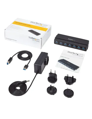 StarTech.com Concentrador Ladrón USB 3.0 de 7 Puertos - 5Gbps - Hub de Sobremesa