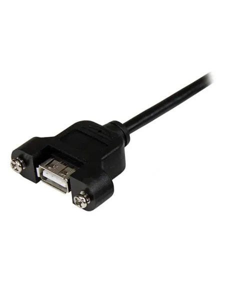 StarTech.com Cable Alargador de 30cm USB 2.0 para Montar Empotrar en Panel - Extensor Macho a Hembra USB A - Negro
