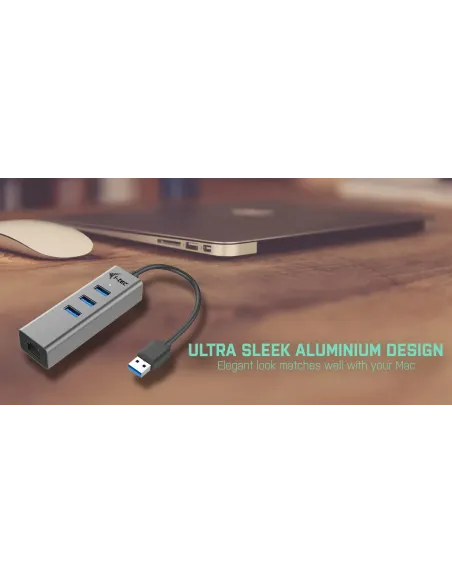 i-tec Metal USB 3.0 HUB 3 Port + Gigabit Ethernet Adapter