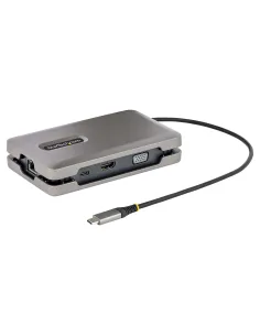 StarTech.com Adaptador Multipuertos USB-C - Vídeo USB Tipo C con Modo Alt de DP - HDMI 2.0 4K -VGA - Docking Station USB-C para