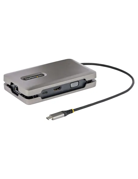 StarTech.com Adaptador Multipuertos USB-C - Vídeo USB Tipo C con Modo Alt de DP - HDMI 2.0 4K -VGA - Docking Station USB-C para