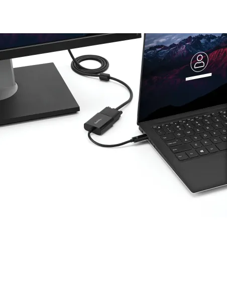 StarTech.com Adaptador USB C a VGA - Negro - 1080p - Convertidor de Vídeo para su MacBook Pro - Dongle de Pantalla USB Tipo C a