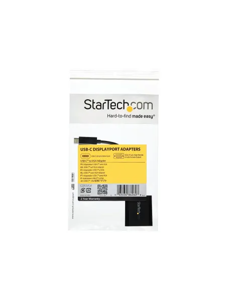 StarTech.com Adaptador USB C a VGA - Negro - 1080p - Convertidor de Vídeo para su MacBook Pro - Dongle de Pantalla USB Tipo C a