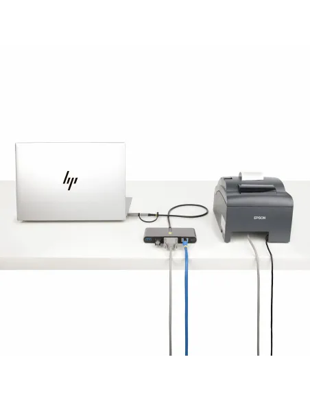 StarTech.com Hub Ladrón USB-C de 2 Puertos USB-A de 5Gbps con Red RJ45 Ethernet Gigabit y Puerto Serie DB9 RS232 FTDI -