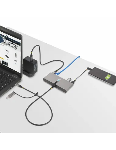 StarTech.com Hub Ladrón USB-C de 2 Puertos USB-A de 5Gbps con Red RJ45 Ethernet Gigabit y Puerto Serie DB9 RS232 FTDI -