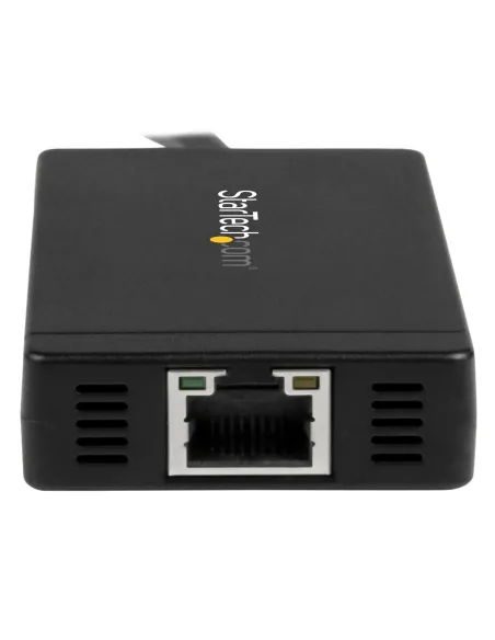 StarTech.com Concentrador USB 3.0 de 3 Puertos con USB-C y Ethernet Gigabit - 5Gbps - Con Adaptador de Alimentación