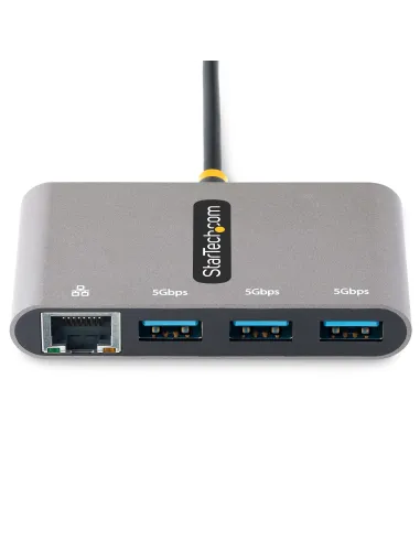 StarTech.com Hub Adaptador USB-C con Ethernet de 3 Puertos USB-A - Red Ethernet Gigabit RJ45 - USB 3.0 5Gbps - Alimentado por