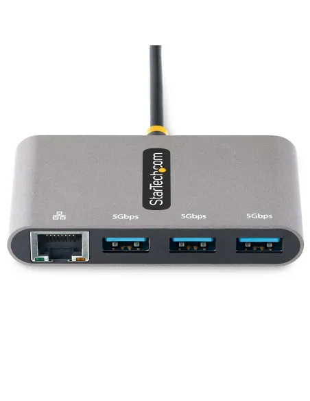 StarTech.com Hub Adaptador USB-C con Ethernet de 3 Puertos USB-A - Red Ethernet Gigabit RJ45 - USB 3.0 5Gbps - Alimentado por