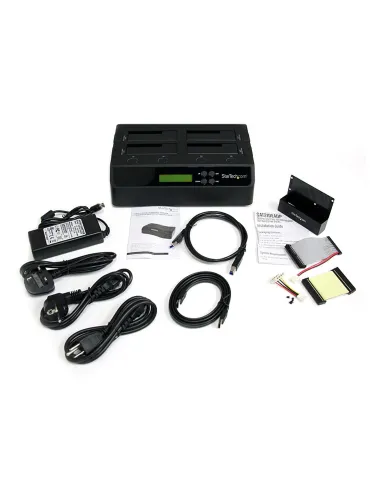 StarTech.com Clonador Borrador Autónomo USB 3.0   eSATA a SATA de 4 Bahías para Discos Duros y SSDs 1 3 - Docking Station -
