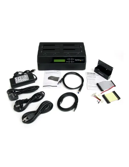 StarTech.com Clonador Borrador Autónomo USB 3.0   eSATA a SATA de 4 Bahías para Discos Duros y SSDs 1 3 - Docking Station -