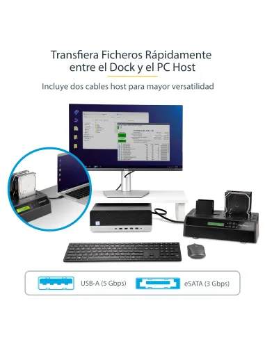 StarTech.com Clonador Borrador Autónomo USB 3.0   eSATA a SATA de 4 Bahías para Discos Duros y SSDs 1 3 - Docking Station -