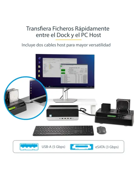 StarTech.com Clonador Borrador Autónomo USB 3.0   eSATA a SATA de 4 Bahías para Discos Duros y SSDs 1 3 - Docking Station -
