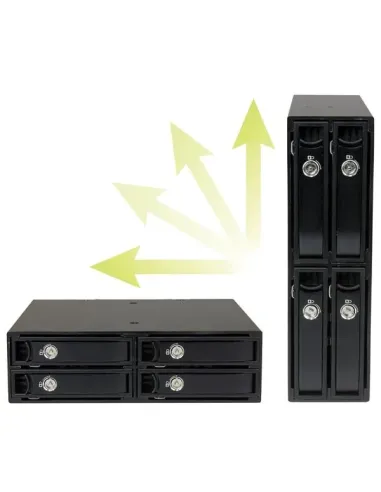 StarTech.com Backplane Rack Móvil 5,25 Pulgadas a 4 Unidades 2,5 SATA SAS