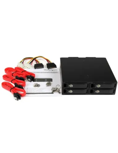 StarTech.com Backplane Rack Móvil 5,25 Pulgadas a 4 Unidades 2,5 SATA SAS
