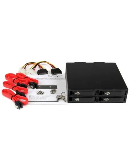 StarTech.com Backplane Rack Móvil 5,25 Pulgadas a 4 Unidades 2,5 SATA SAS