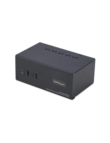 StarTech.com Switch KVM de 2 Puertos DisplayPort HDMI - Conmutador KVM de Dos Monitores - Hub Ladrón USB 2 Puertos 5Gbps - 2