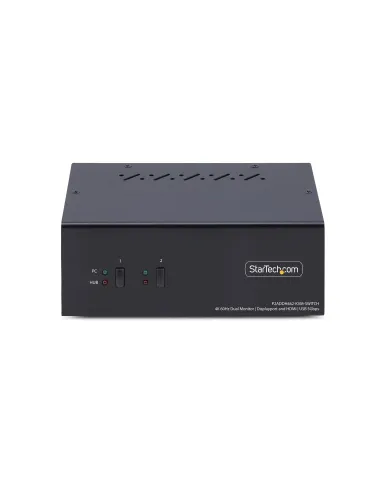 StarTech.com Switch KVM de 2 Puertos DisplayPort HDMI - Conmutador KVM de Dos Monitores - Hub Ladrón USB 2 Puertos 5Gbps - 2