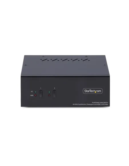 StarTech.com Switch KVM de 2 Puertos DisplayPort HDMI - Conmutador KVM de Dos Monitores - Hub Ladrón USB 2 Puertos 5Gbps - 2