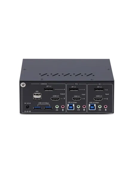 StarTech.com Switch KVM de 2 Puertos DisplayPort HDMI - Conmutador KVM de Dos Monitores - Hub Ladrón USB 2 Puertos 5Gbps - 2