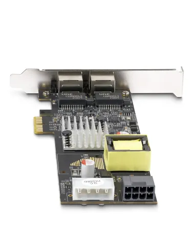 StarTech.com Tarjeta de Red Ethernet PCIe de 2 Puertos PoE de 2,5Gb - Tarjeta de Red NBASE-T - Adaptador LAN PCI Express -