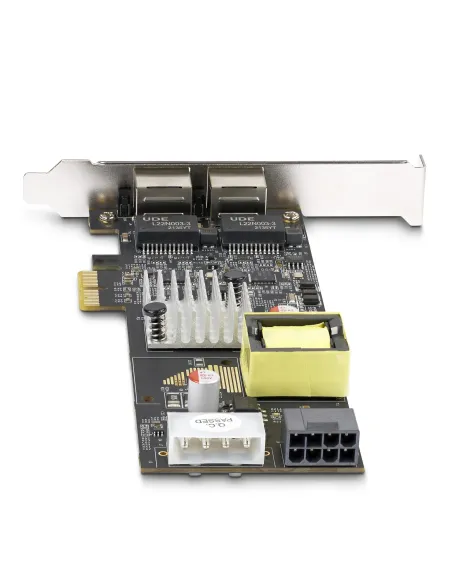 StarTech.com Tarjeta de Red Ethernet PCIe de 2 Puertos PoE de 2,5Gb - Tarjeta de Red NBASE-T - Adaptador LAN PCI Express -