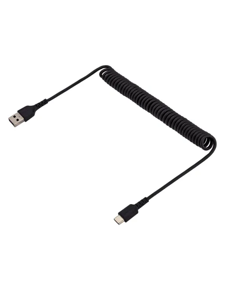 StarTech.com Cable de 1m de Carga USB A a USB C, Cable USB Tipo C Rizado de Carga Rápida y Servicio Pesado, Cable USB 2.0 A a